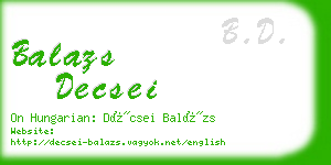 balazs decsei business card